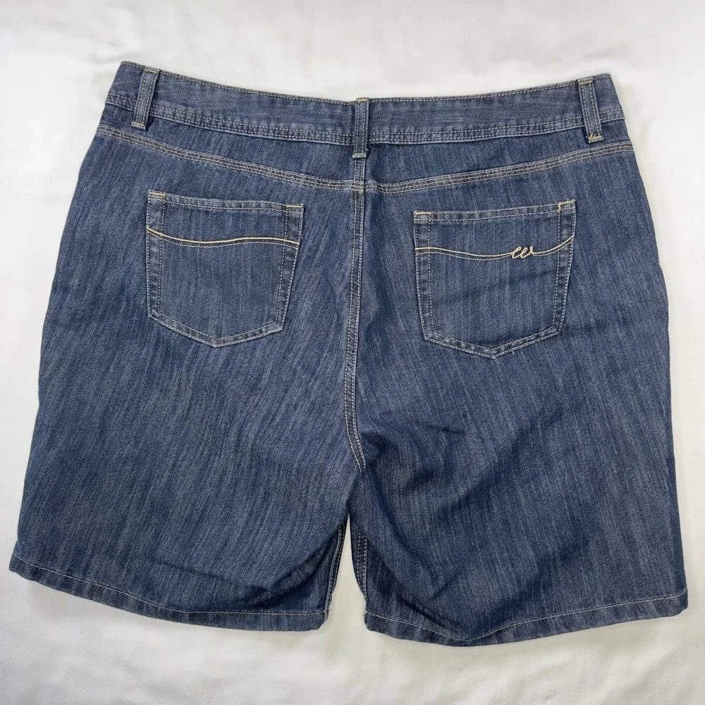Wrangler Shorts Women's 18 M Dark Blue Denim Long Knee‎ Length Summer Vacation